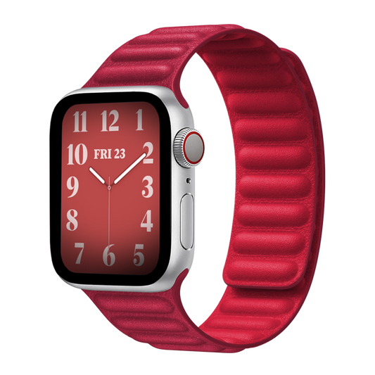 Red Magnetic Leather Strap